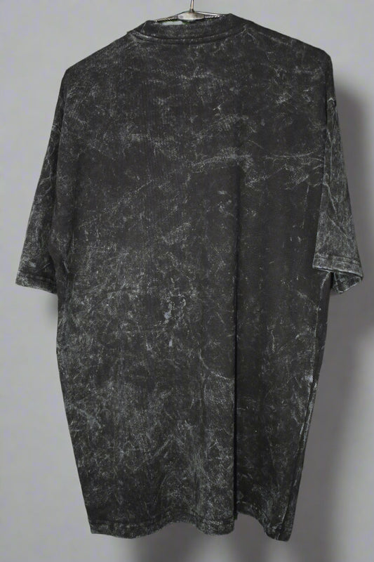 Gesili Streetwear Graphic Tee – Acid Wash Finish, Drop shoulder