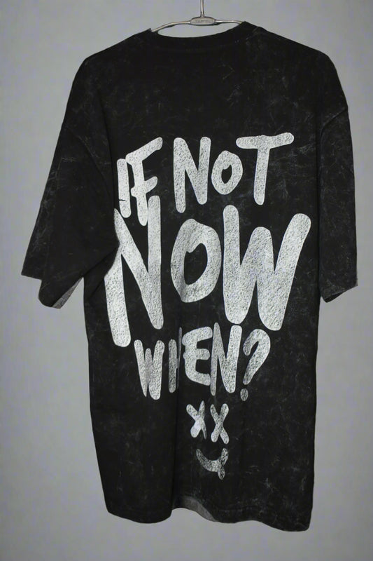 Gesili Streetwear Graphic Tee – Acid Wash Finish, Drop shoulder