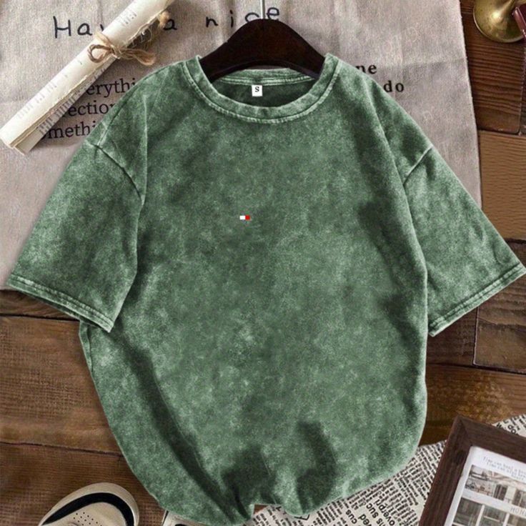 Gesili Sage Green  Drop shoulder T-Shirt